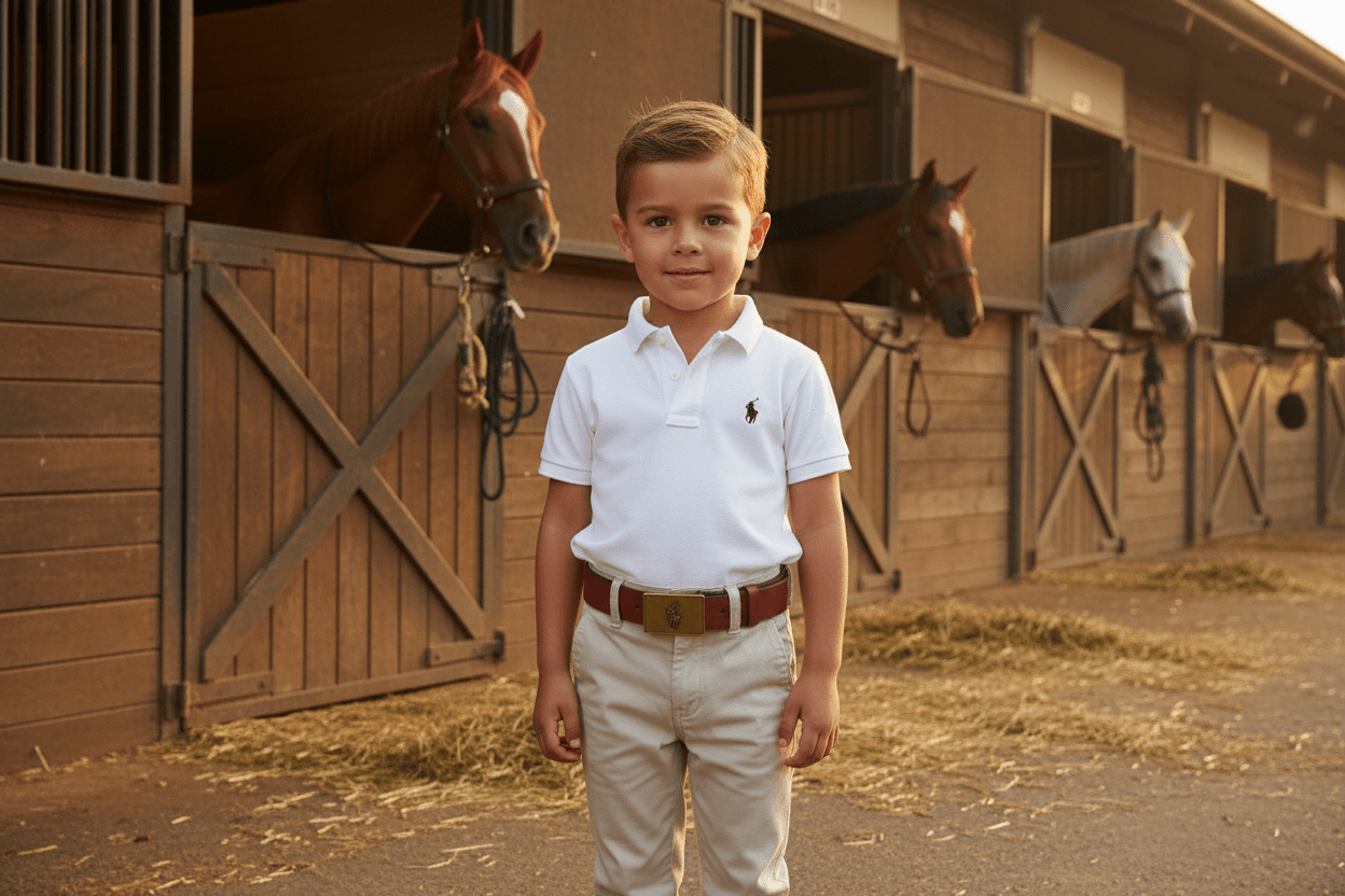 Cintura Ralph Lauren kids placca Pony - Wally