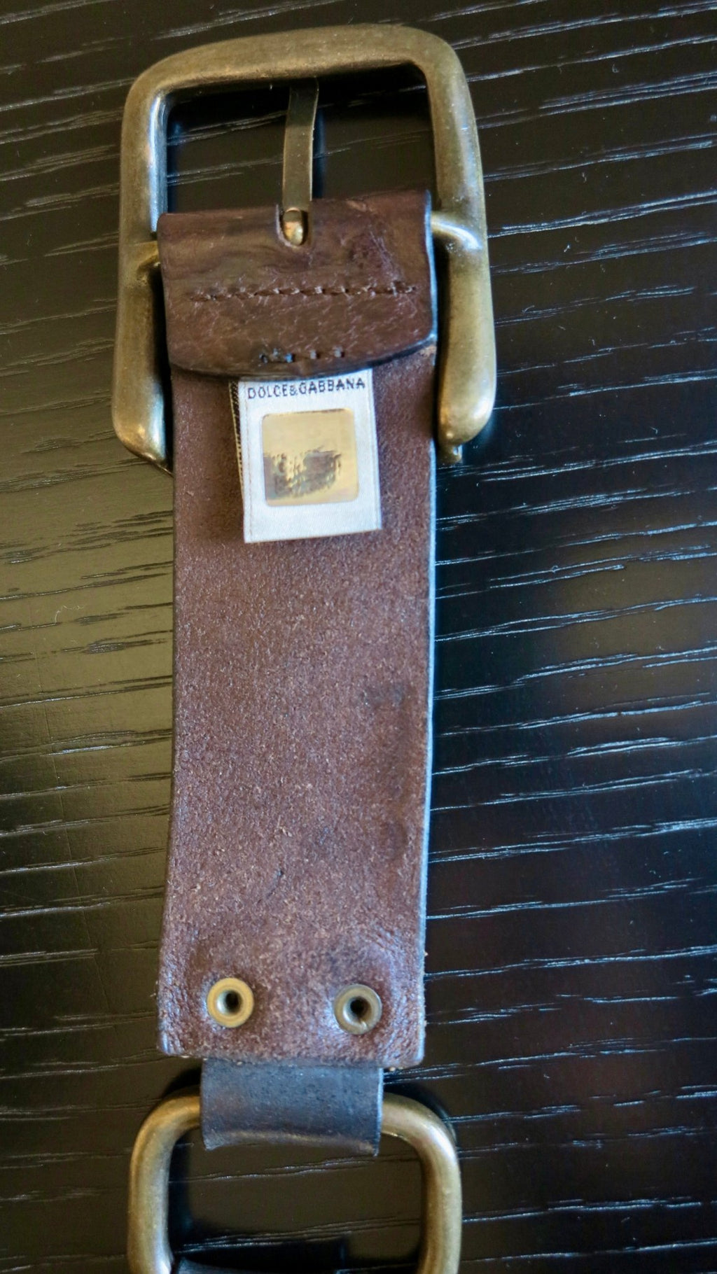 Dolce & Gabbana in cuoio marrone con hardware in ottone anticato - Wally