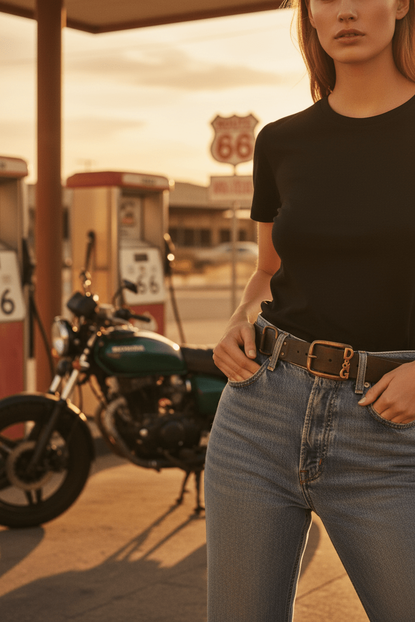 Dolce & Gabbana in cuoio marrone con hardware in ottone anticato - Wally