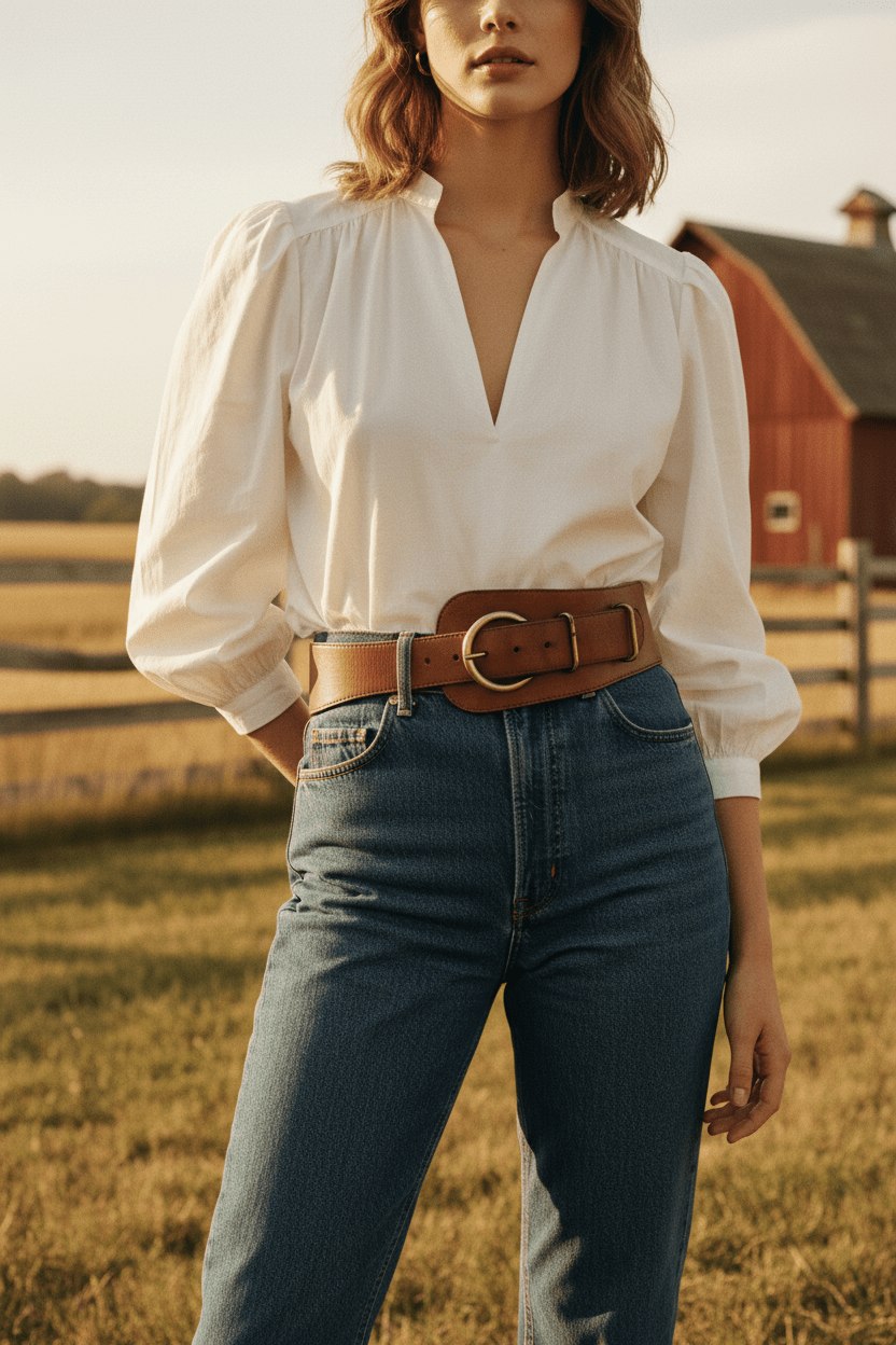 WIDE LEATHER BELT - Wally